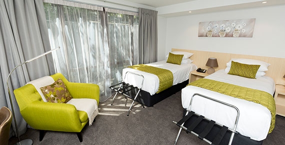 studio rooms with two single beds